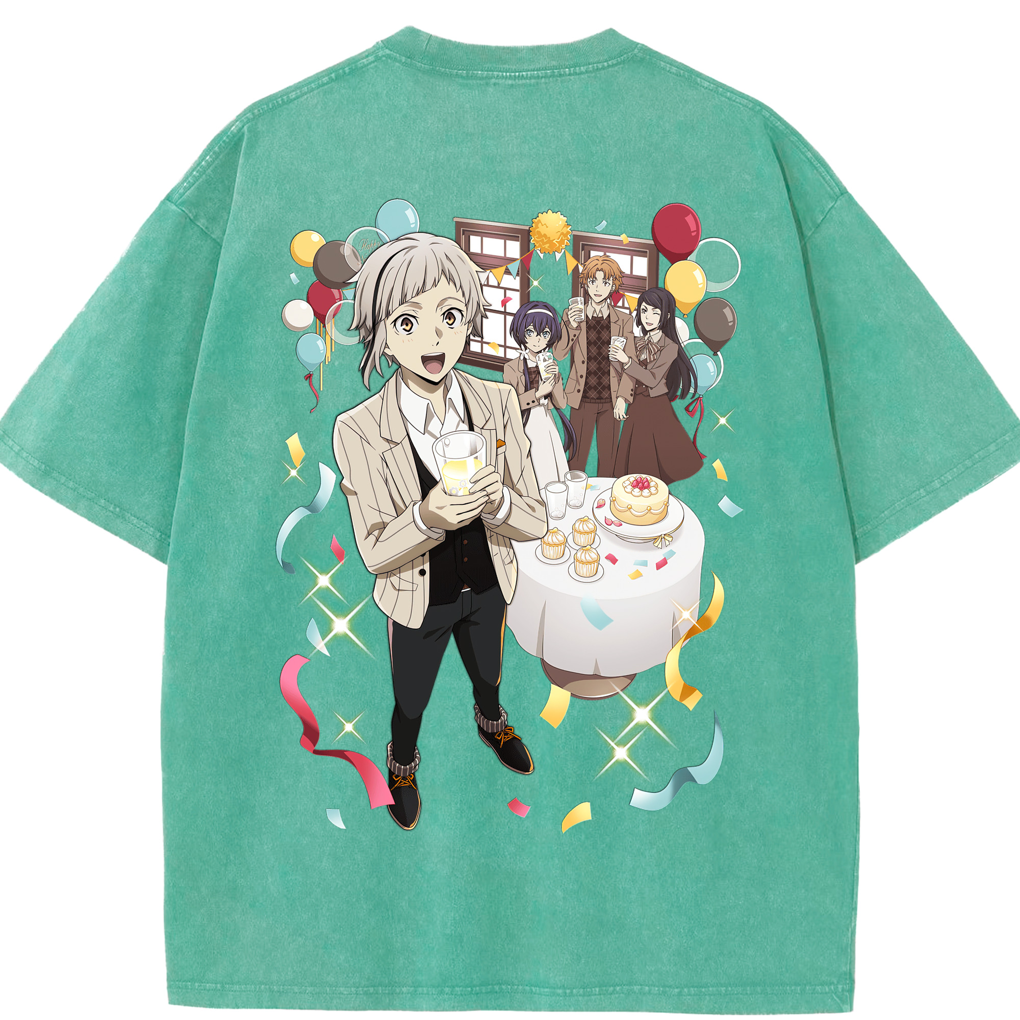 （画像用） 文豪ストレイドッグス Bungo Stray Dogs 綿100% ヴィンテージ風 半袖Tシャツ（背面プリント）